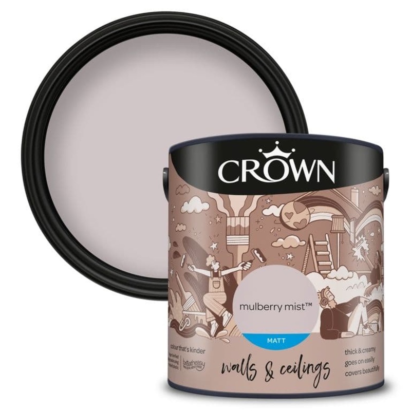 Crown Walls & Ceilings Matt 2.5L – Mulberry Mist