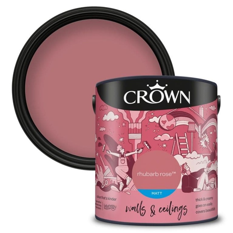 Crown Walls & Ceilings Matt 2.5L – Rhubarb Rose