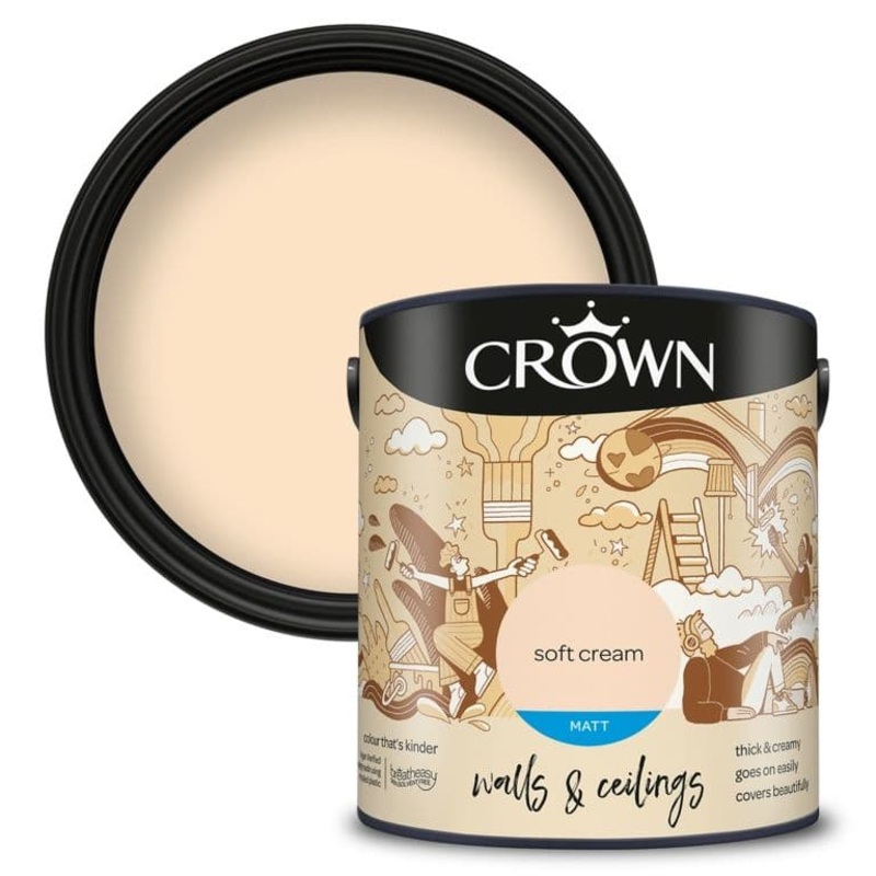 Crown Walls & Ceilings Matt  2.5L – Soft Cream