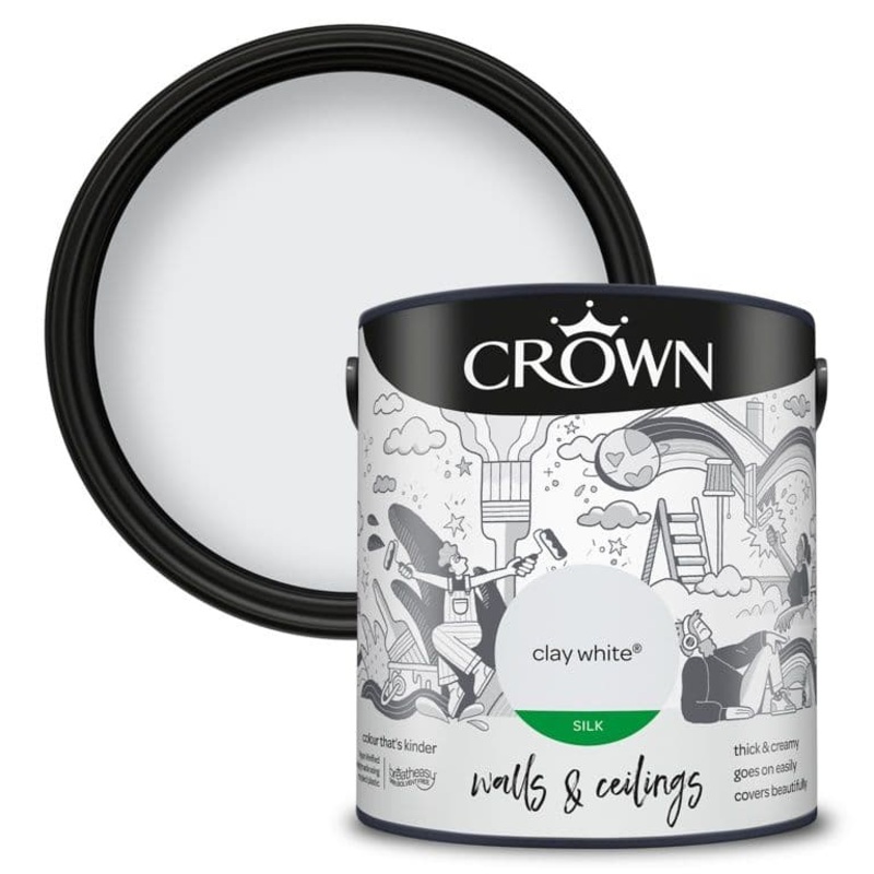Crown Walls & Ceilings Silk 2.5L – Clay White