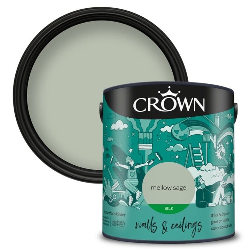 Crown Walls & Ceilings Silk 2.5L – Mellow Sage