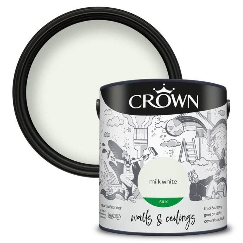 Crown Walls & Ceilings Silk 2.5L – Milk White