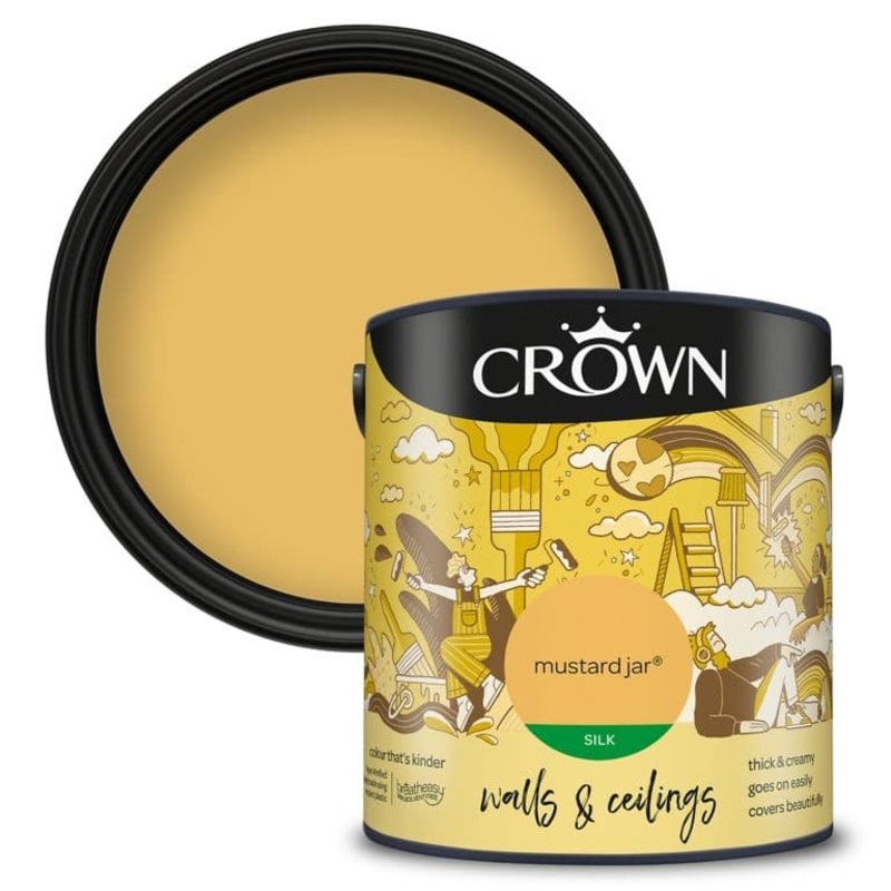 Crown Walls & Ceilings Silk 2.5L – Mustard Jar