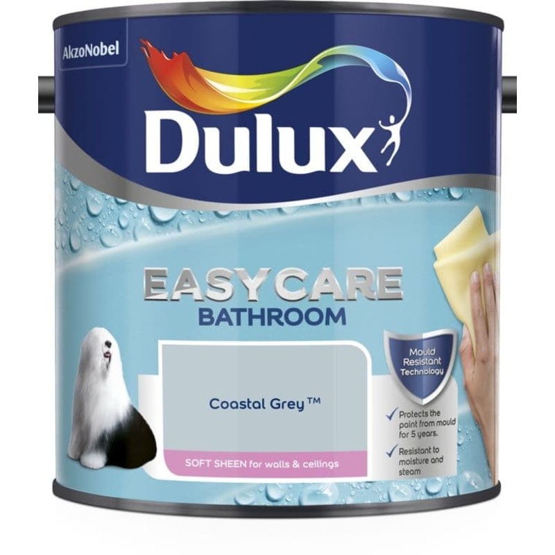 Dulux Easycare Bathroom Soft Sheen 2.5L – Coastal Grey