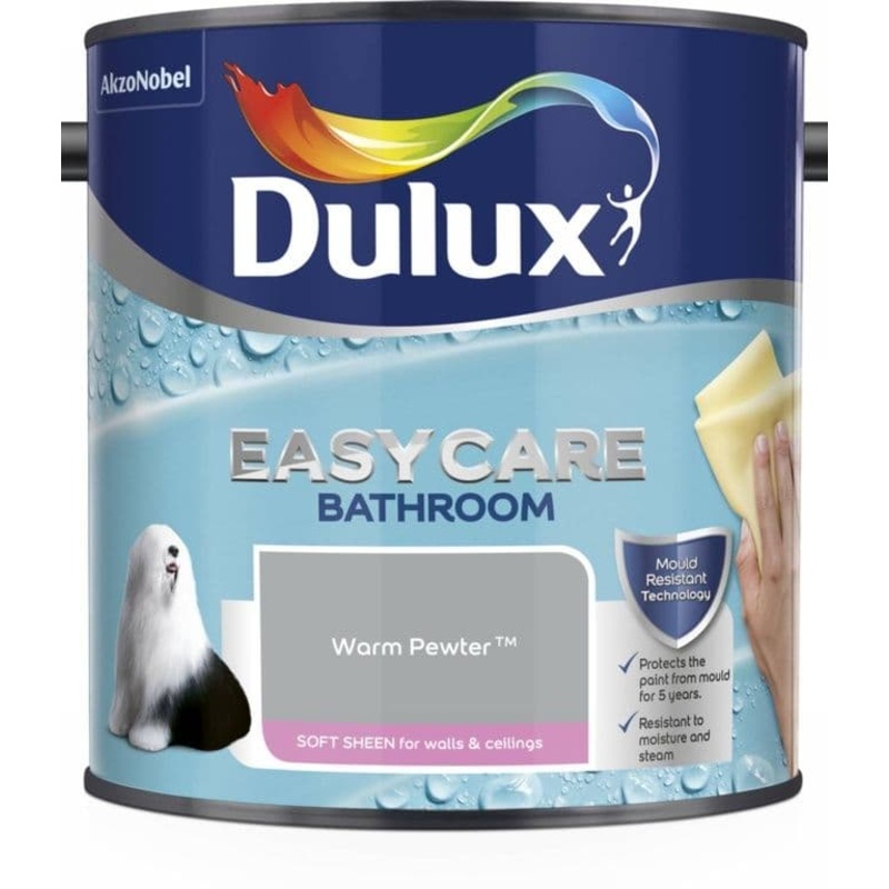 Dulux Easycare Bathroom Soft Sheen 2.5L – Warm Pewter