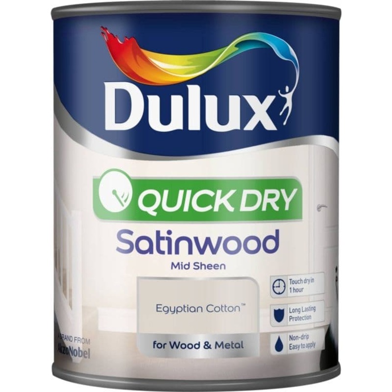 Dulux Quick Dry Satinwood 750ml – Egyptian Cotton