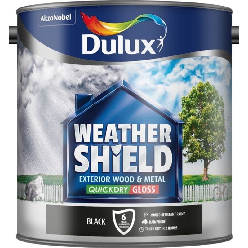 Dulux Weathershield Exterior Quick Dry Gloss 2.5L – Black