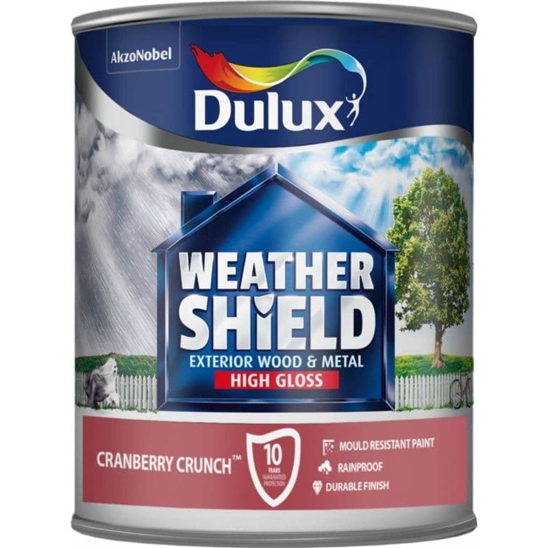 Dulux Weathershield Gloss 750ml – Cranberry/Crunch