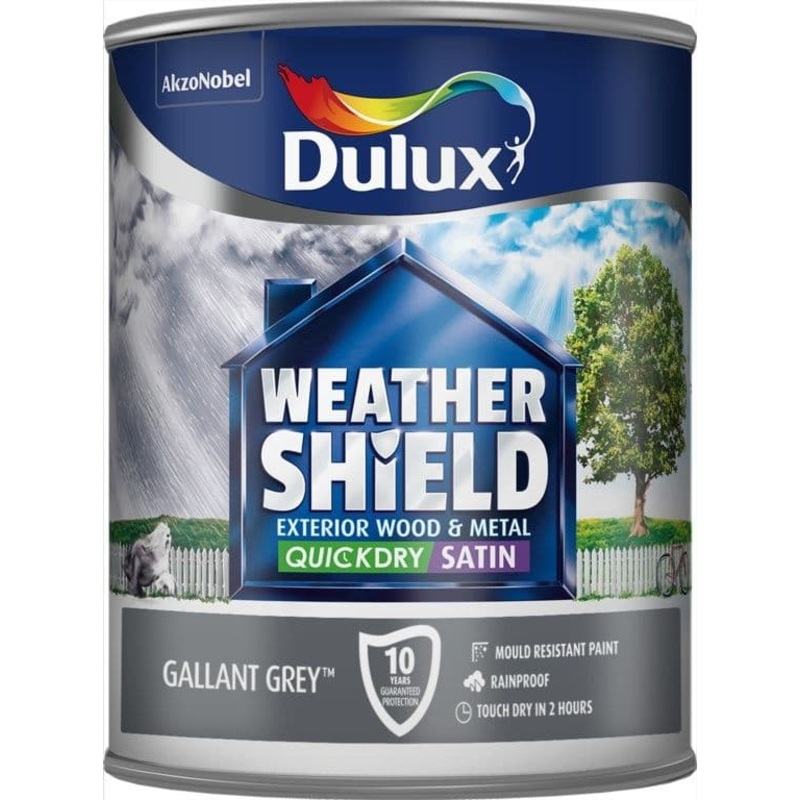 Dulux Weathershield Quick Dry Exterior Satin 750ml – Gallant Grey
