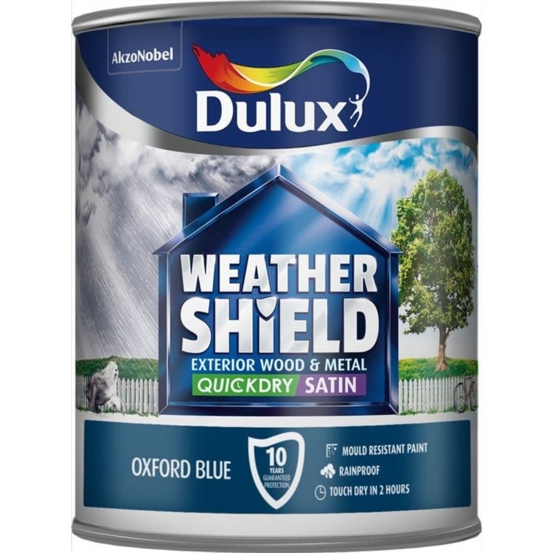 Dulux Weathershield Quick Dry Exterior Satin 750ml – Oxford Blue