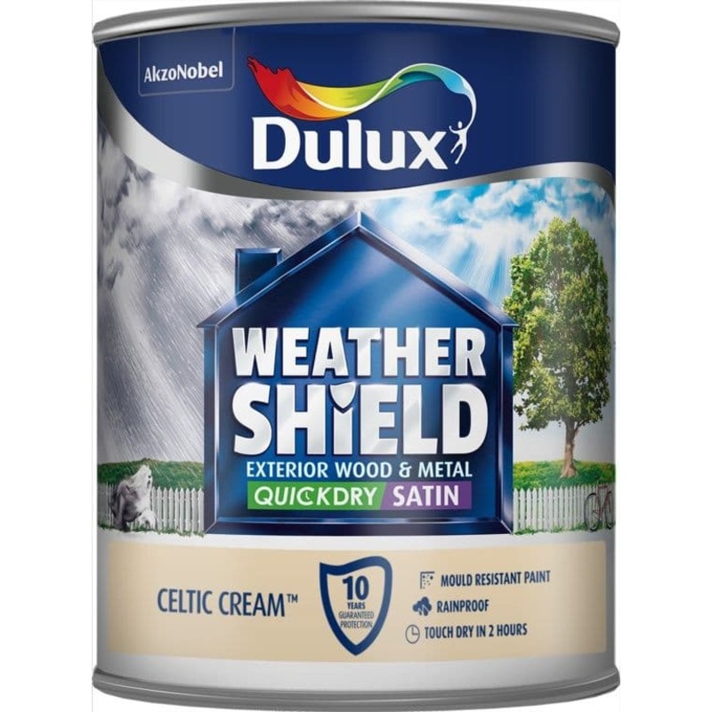 Dulux Weathershield Quick Dry Satin 750ml – Celtic Cream