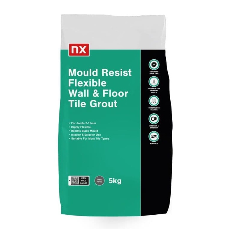 NX Mould Resist Wall & Floor Grout 5kg – Dark Grey