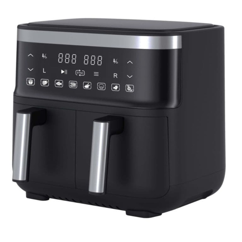 Swan Black Digital Dual Air Fryer – 7.6L