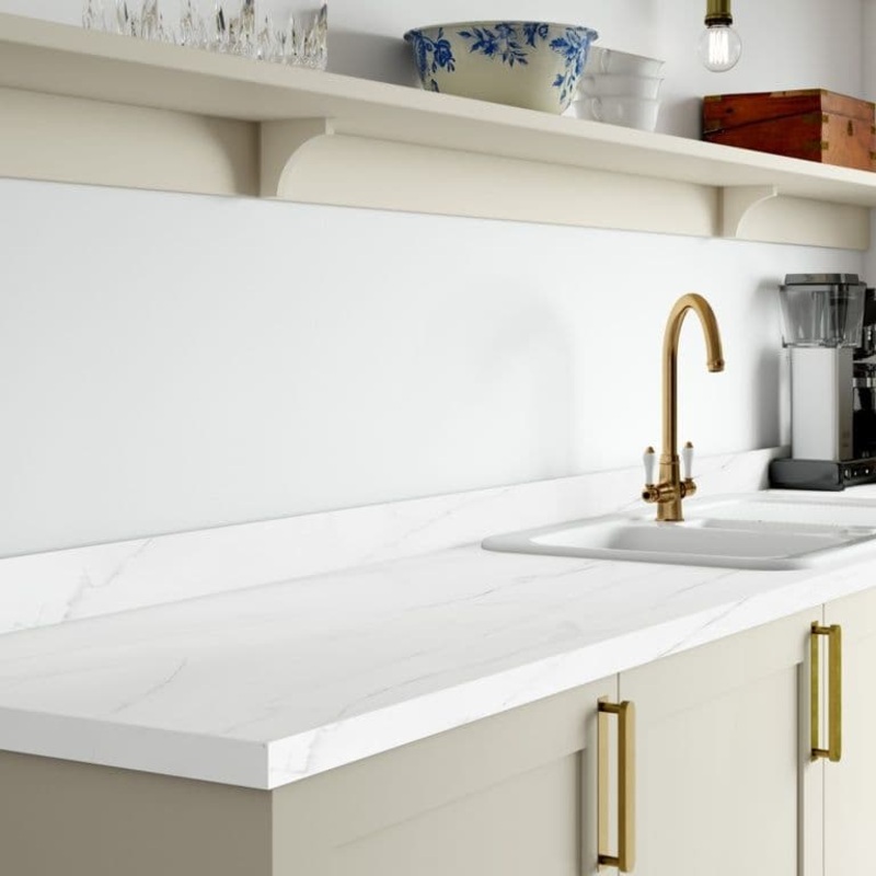 Wilsonart Light Marble Worktop Square Edge – 3mx 600 x 38mm