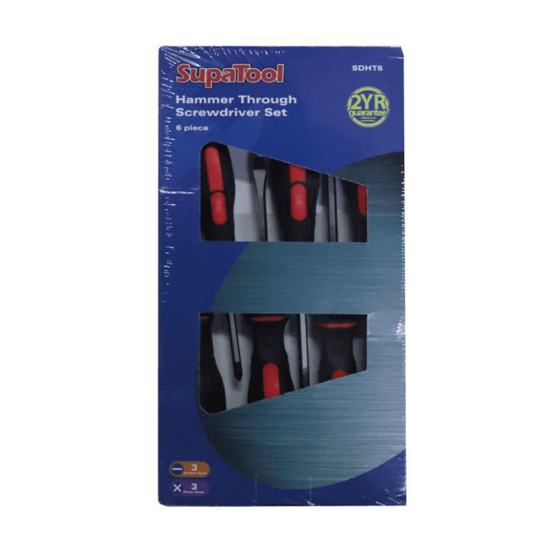 SupaTool Hammer Through Screwdriver Set – 6 Piece