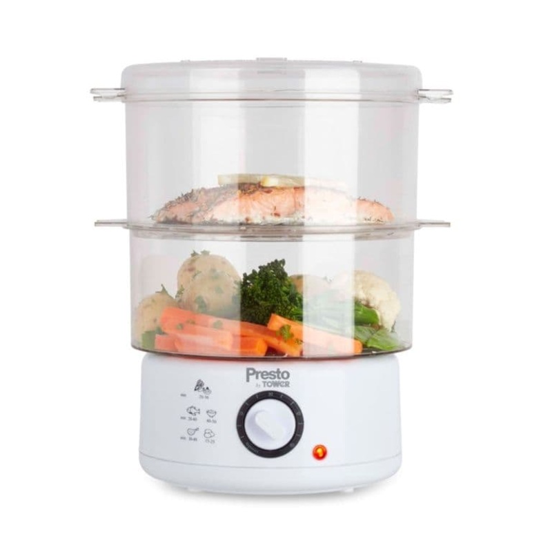 Tower Presto 2 Tier Steamer White – 400w