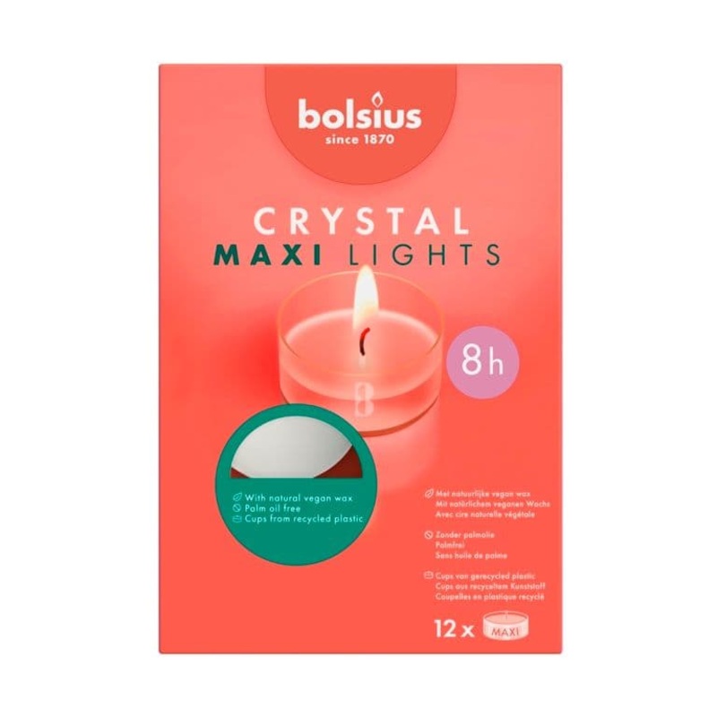 Bolsius Maxi Light White – Box of 12