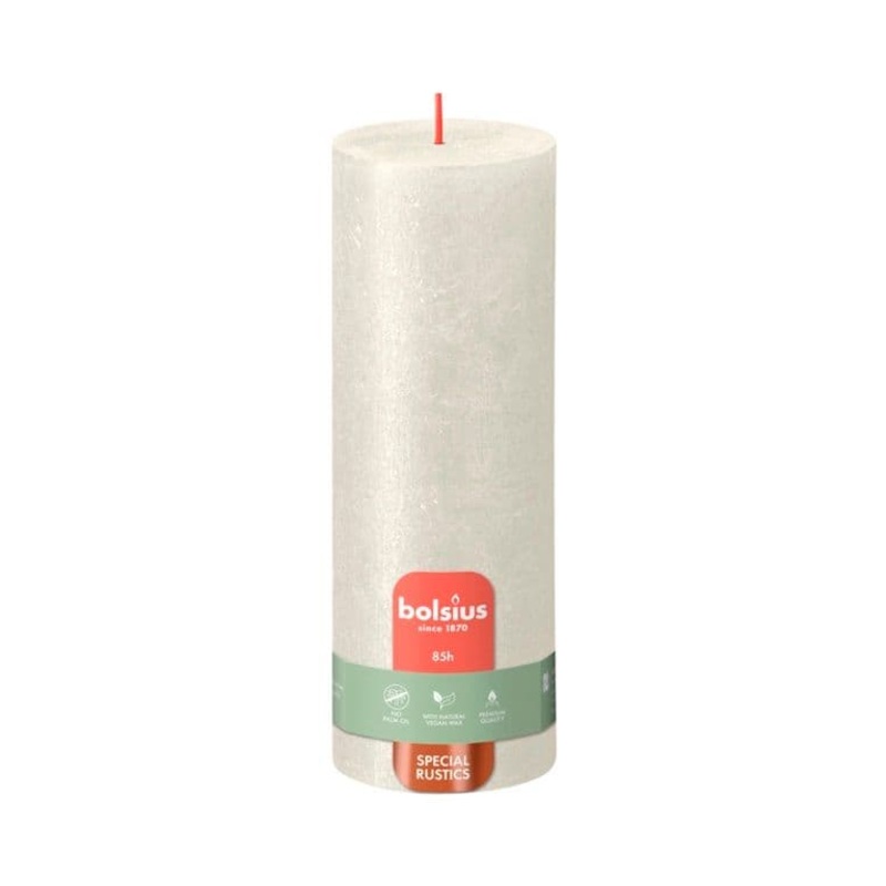 Bolsius Pillar Candle Shimmer Ivory – 190mm x 68mm