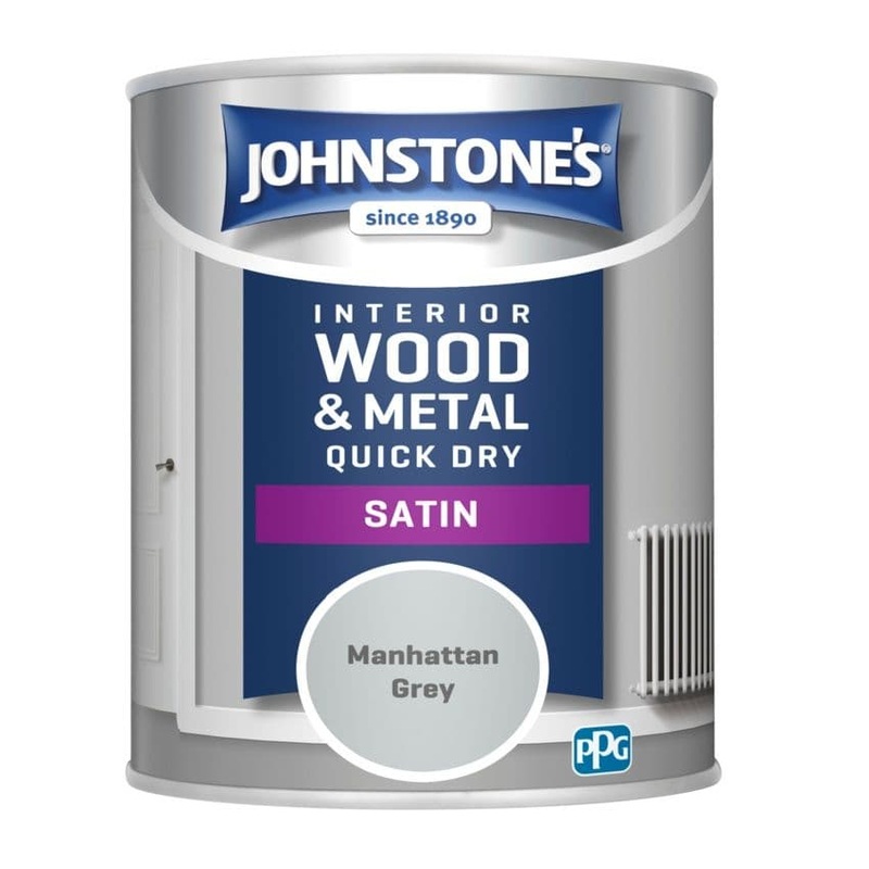 Johnstone’s Quick Dry Satin 750ml – Manhattan Grey