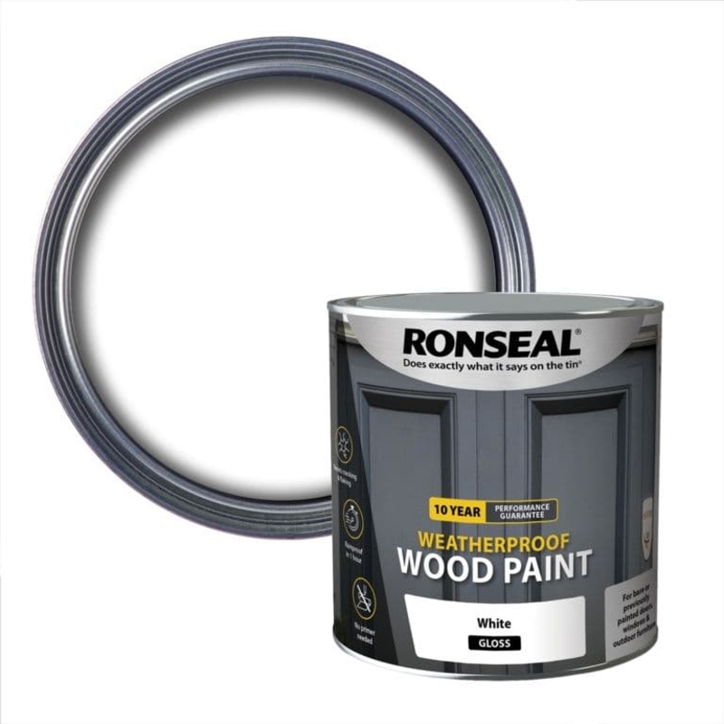 Ronseal 10 Year Weatherproof Gloss Wood Paint 2.5L – White