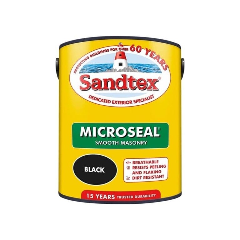 Sandtex Smooth Masonry Paint 5L – Black