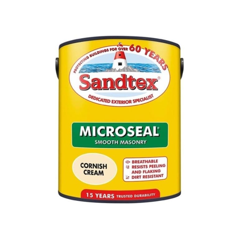 Sandtex Smooth Masonry Paint 5L – Cornish Cream