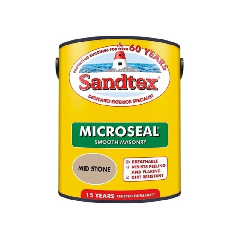 Sandtex Smooth Masonry Paint 5L – Mid Stone