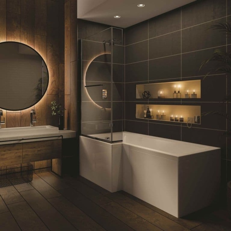 Trojan Solarna L Shape Shower Bath – RH 1700 x 850 x 700mm