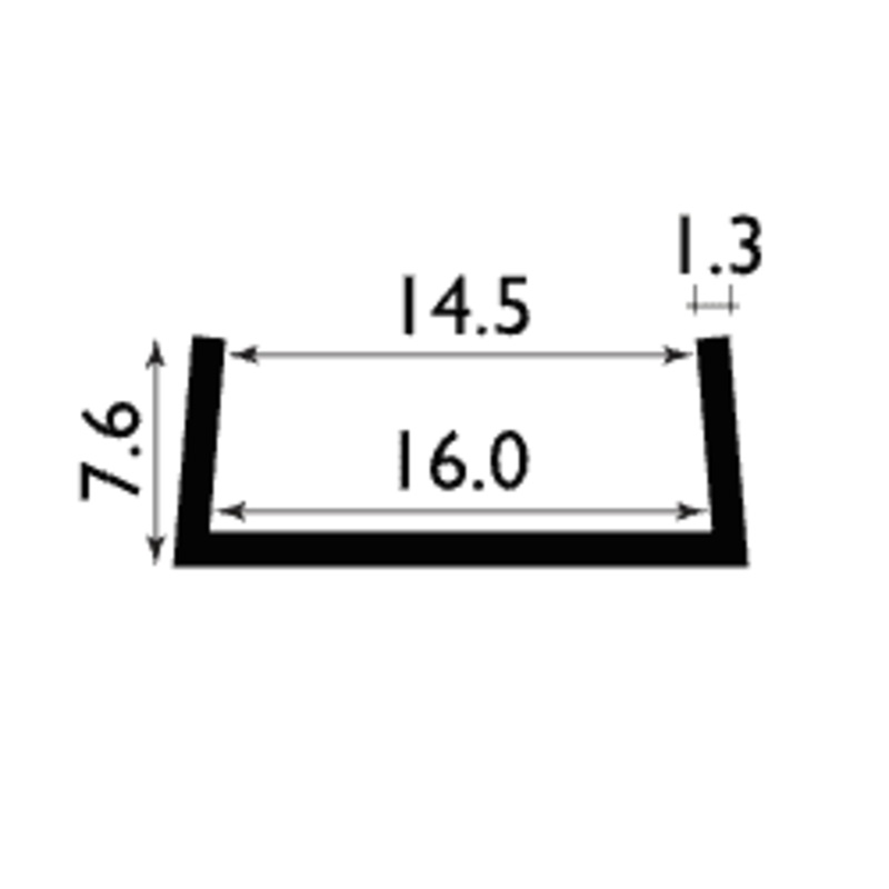 Easyfix Plastic Black Clip On Flt Edging – 2.44m x 16mm