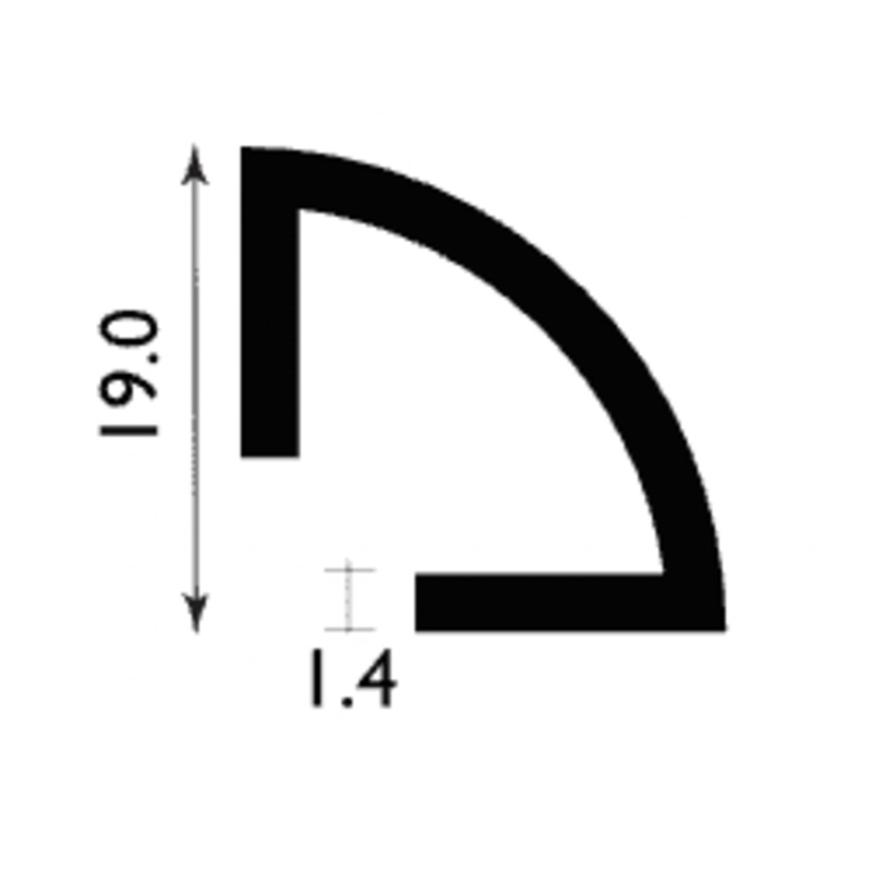 Easyfix Plastic White Hollow Quadrant – 2.44 x 19mm