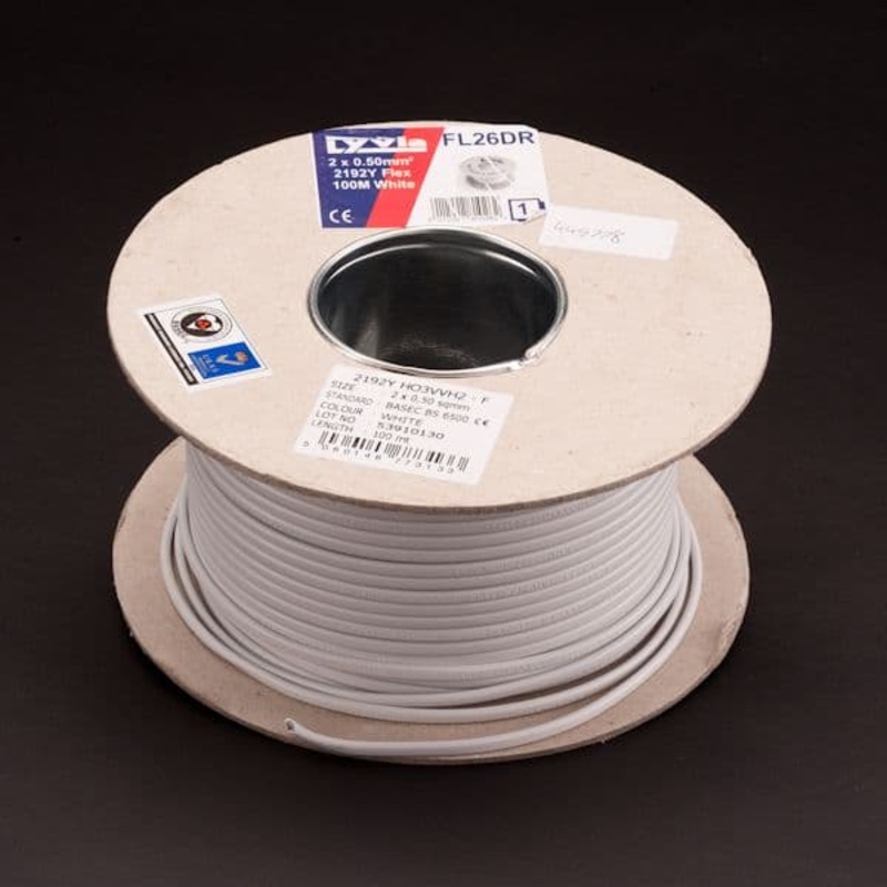 PX 2 Core Flat Flex – White – 100m x 0.5mm