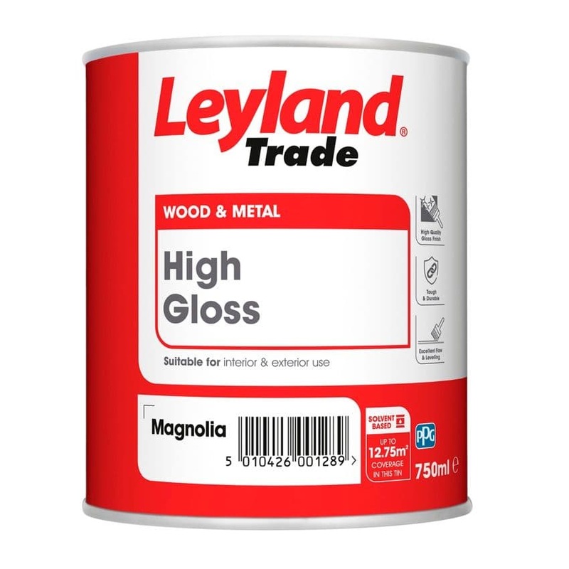 Leyland Trade High Gloss Magnolia – 750ml