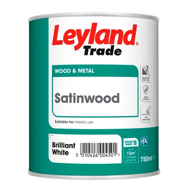 Leyland Trade Satinwood Brilliant White – 750ml