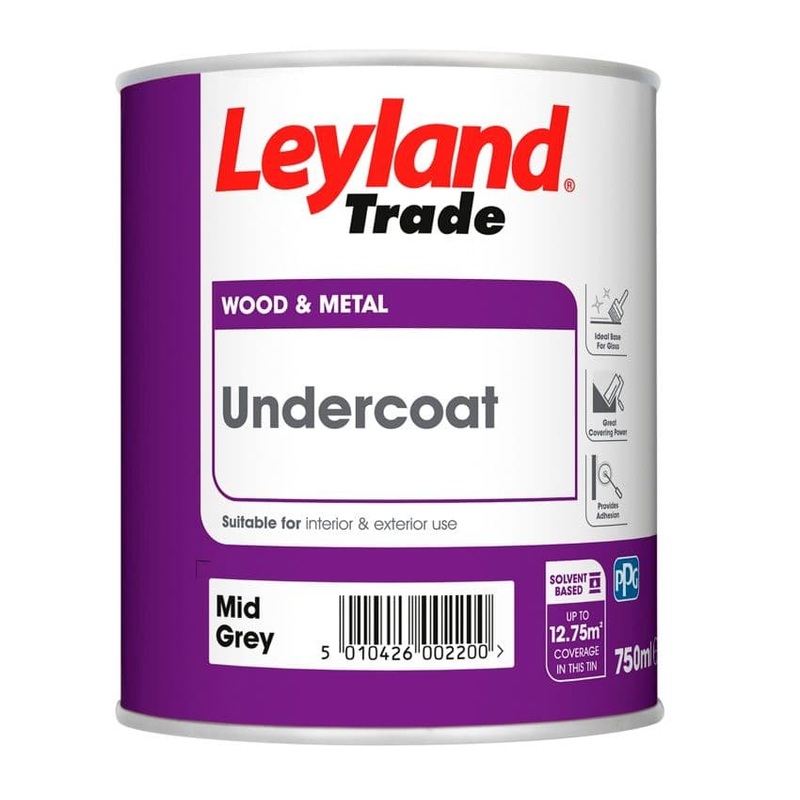 Leyland Trade Undercoat Mid Grey – 750ml