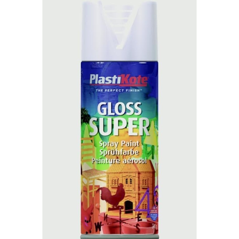 PlastiKote Gloss Super Aerosol – White – 400ml