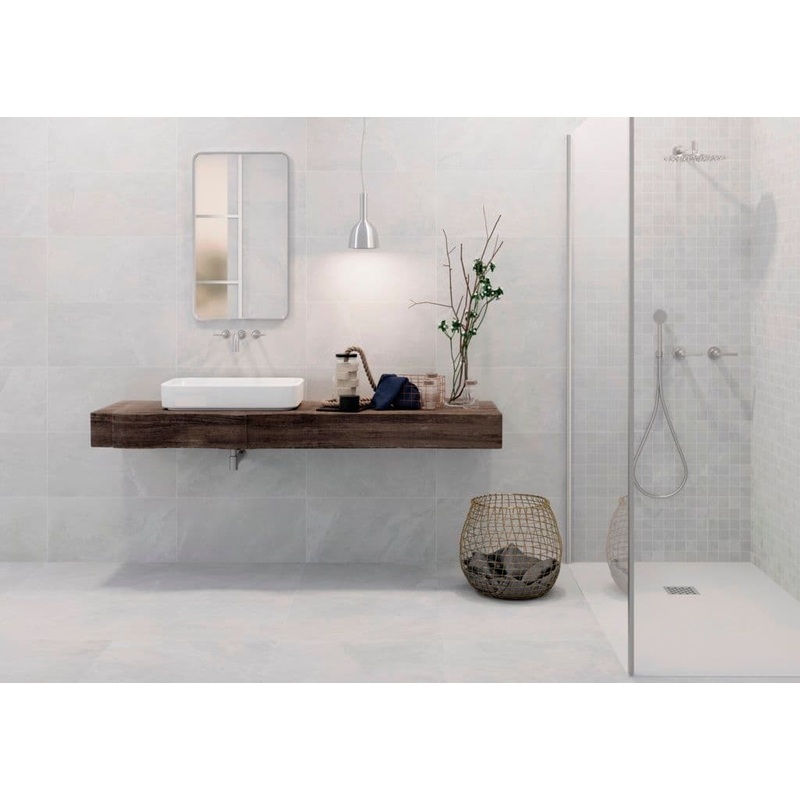 Plus 39 Eco Slate Effect Porcelain Tile White 60 x 60cm – 1.44m2