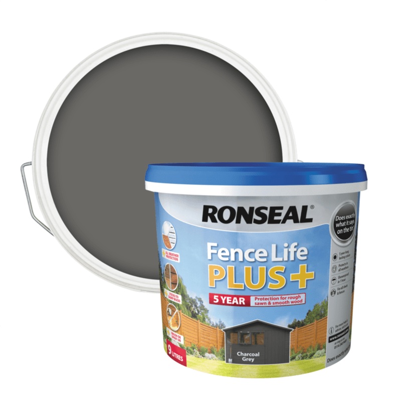 Ronseal Fence Life Plus 9L – Charcoal Grey
