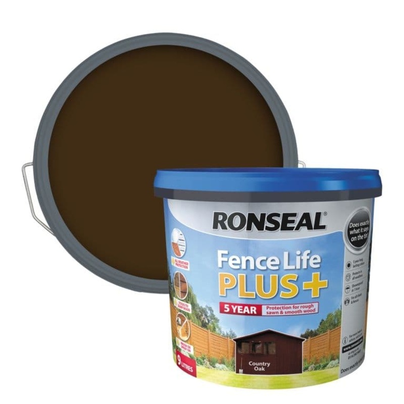 Ronseal Fence Life Plus 9L – Country Oak