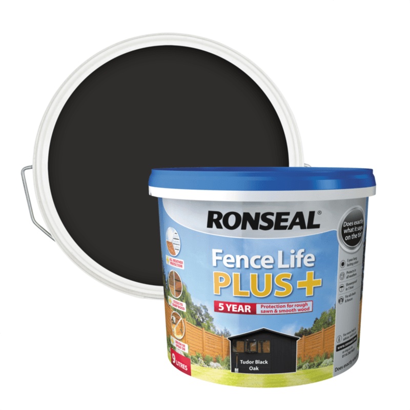 Ronseal Fence Life Plus 9L – Tudor Black Oak
