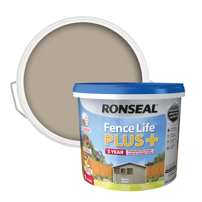 Ronseal Fence Life Plus 9L – Warm Stone