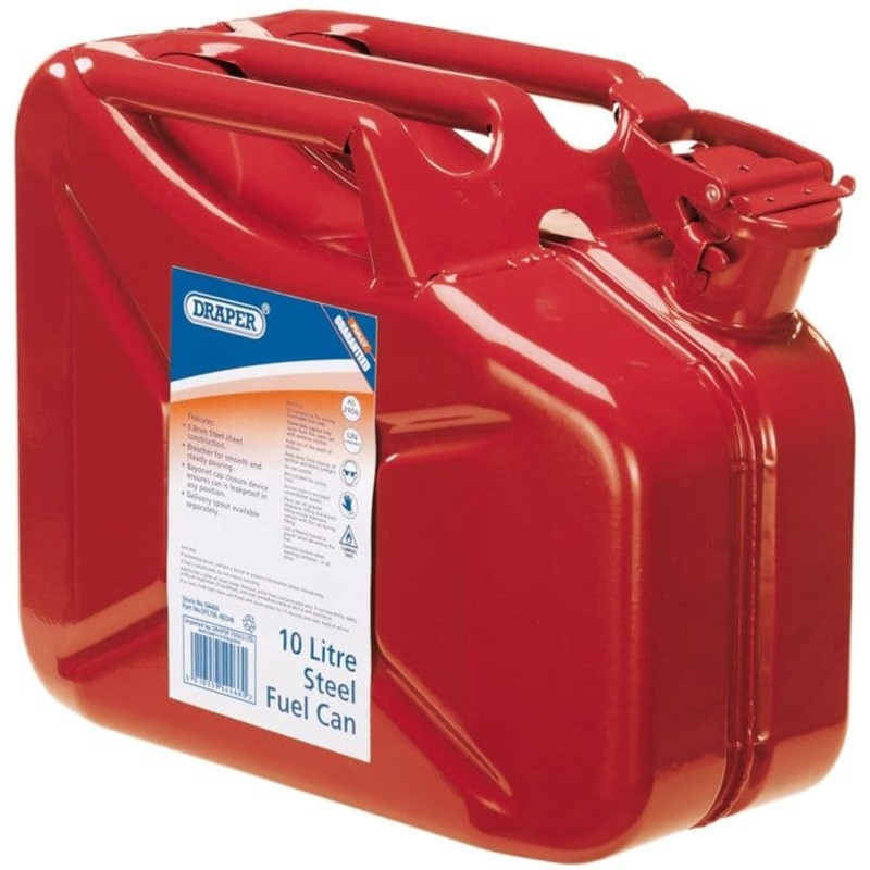 Draper Steel Fuel Can – Red 10L