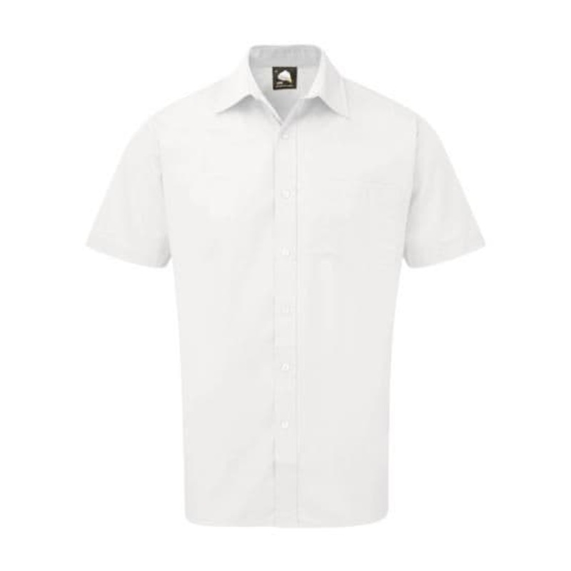 Mens White Short Sleeved Shirt – 15.5