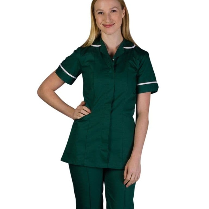 Work in Style White With Bottle Green Trim – Size 52