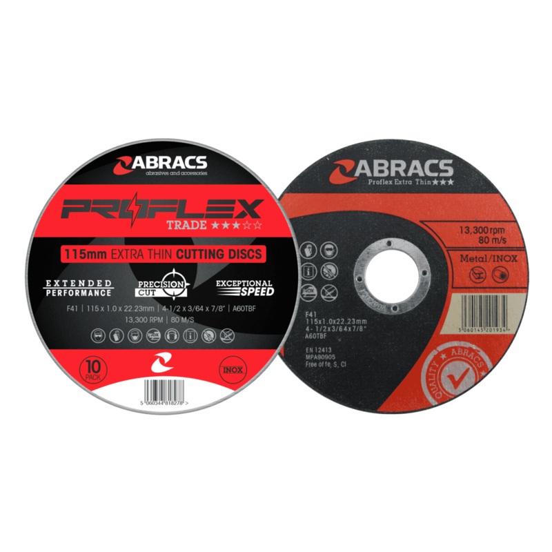 Abracs Proflex Extra Thin Cutting Discs Pack 10 – 115mm
