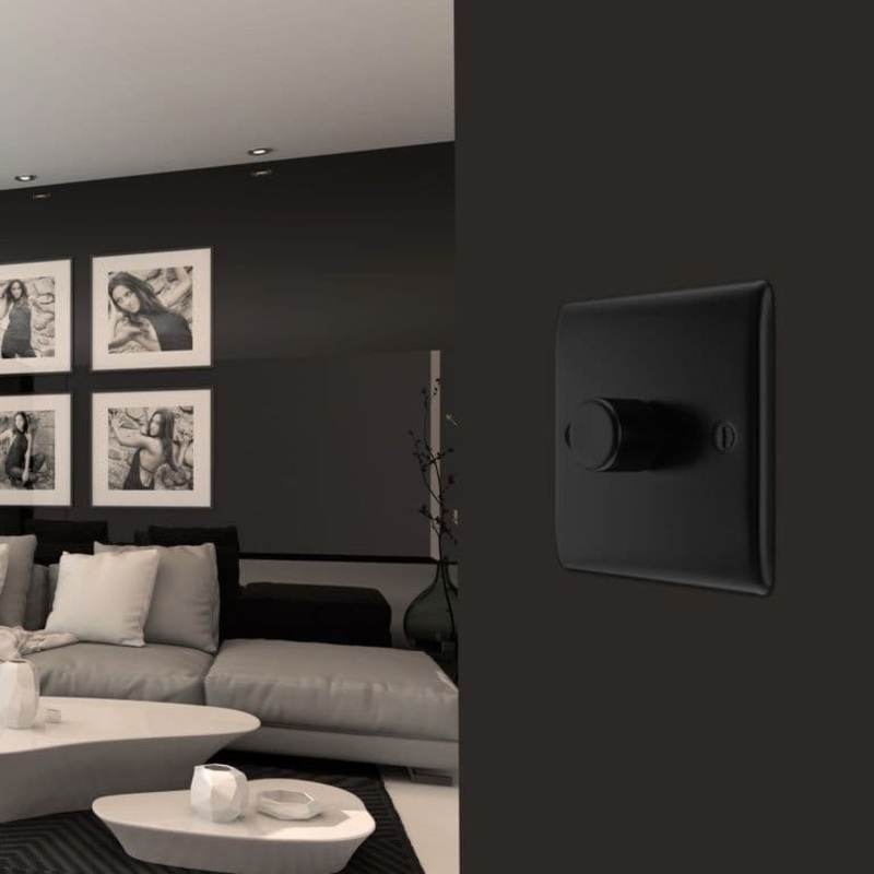 BG Single Dimmer Switch – 200w Matt Black