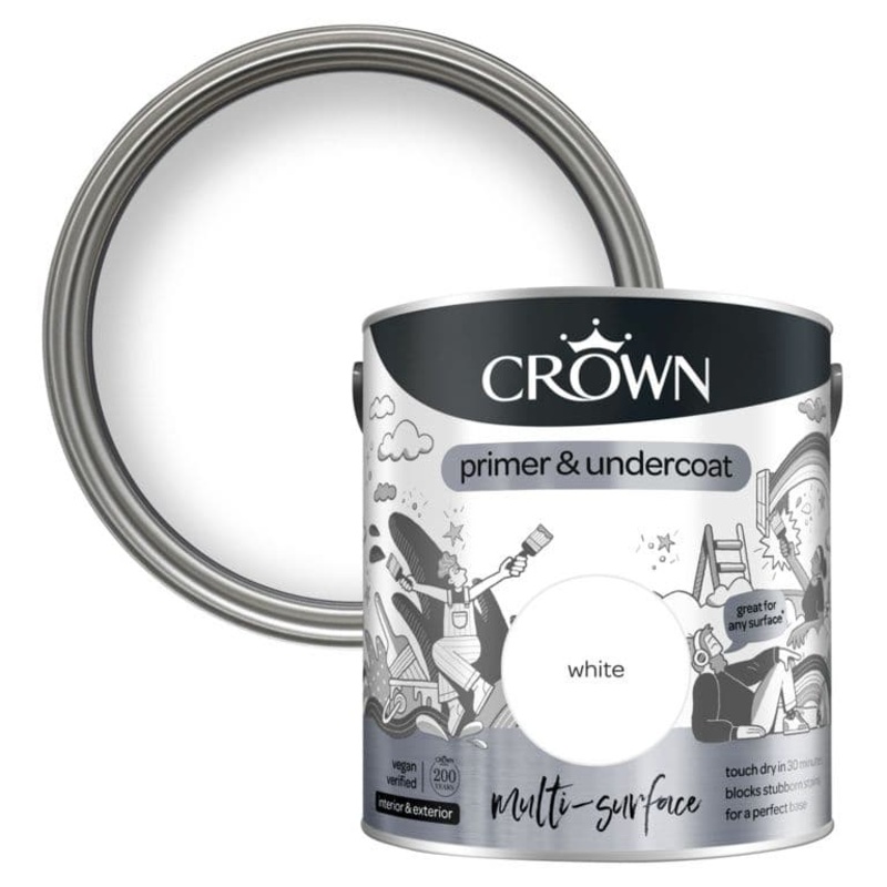 Crown Multi Surface Primer & Undercoat – 2.5L White