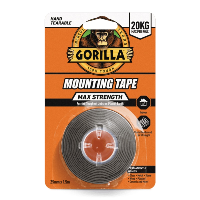 Gorilla Max Strength Mounting Tape – 1.5m Black