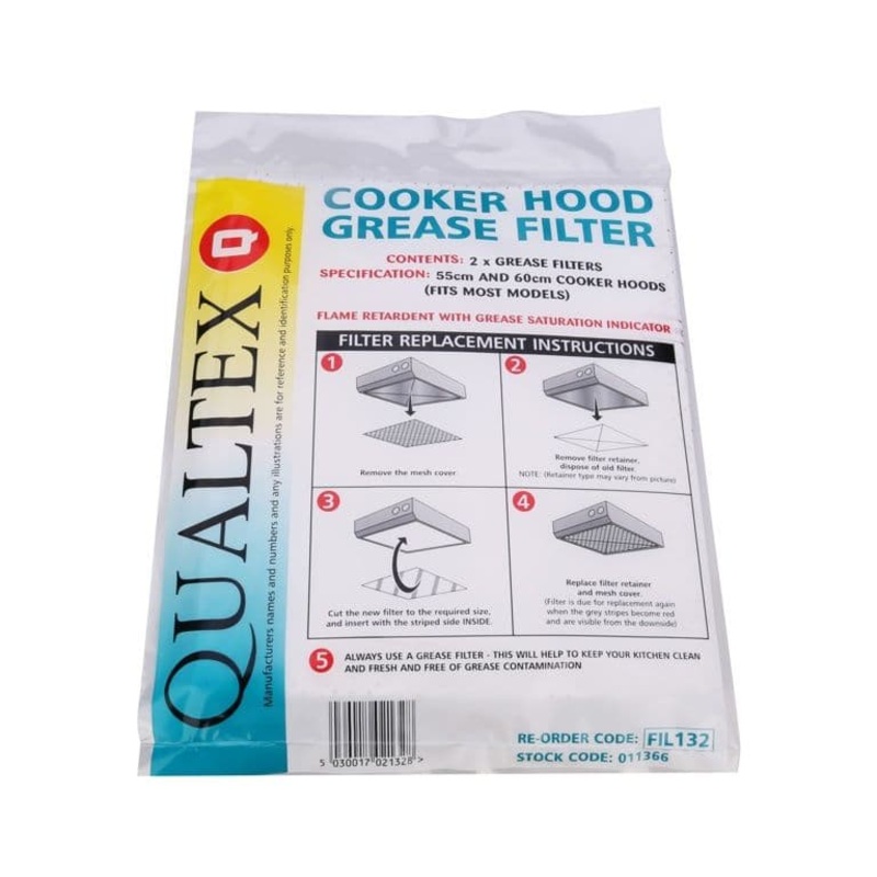 Qualtex Cooker Hood Grease Filters – Pack 2