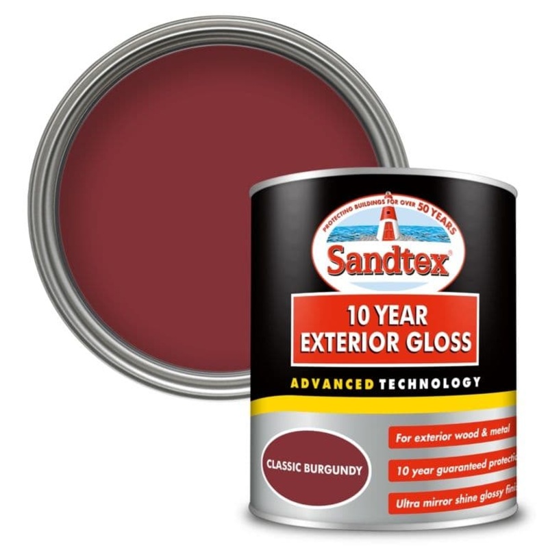 Sandtex 10 Year Exterior Gloss 750ml – Classic Burgundy