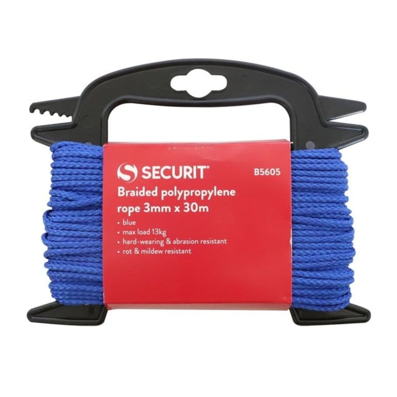 Securit Twisted Polypropylene Rope Blue – 3mm x 30m
